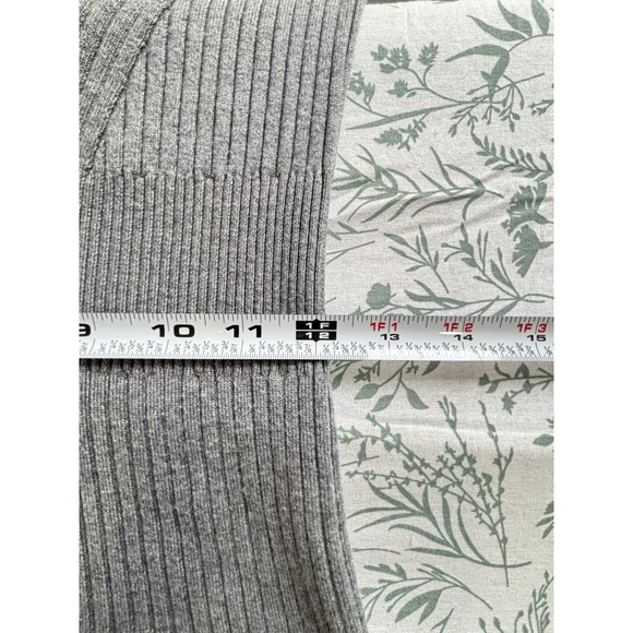 Bershka Ribbed Knit Midi Dress XS Gray Long Sleeve Bodycon Fitted - Picture 6 of 7